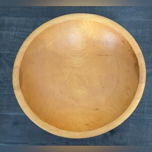 Vintage Munising Wooden Bowl 11” Primitive Farmhouse Wood Dough Bowl